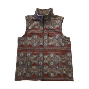 Powder River Outfitters Fleece Vest Men's Large Western Aztec Full Zip